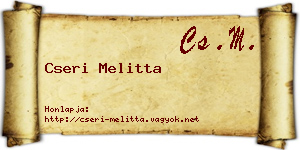 Cseri Melitta névjegykártya
